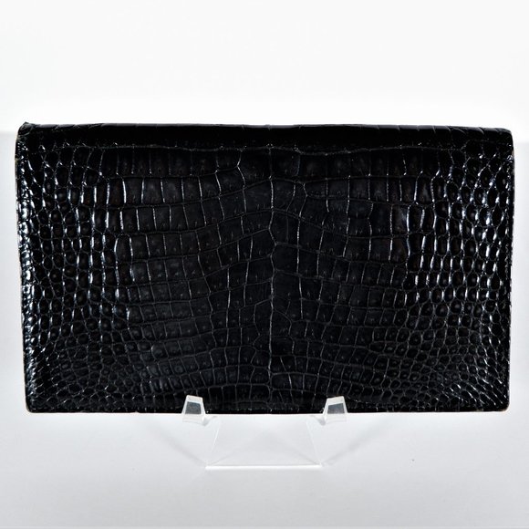 GUCCI Vintage Exotic Crocodile Billfold Never Used - Picture 1 of 4